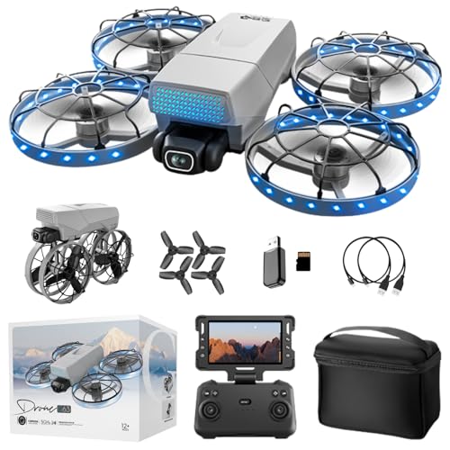 Drone with HD Camera for Adults, FPV Drone with Screen Remote Controller, Brushless Motor, Follow Me, One Key Start, Two Modular Batteries, Foldable Quadcopter Gifts for Teens Beginners Indoor Outdoor Aerial Photography G63 Drone Kit