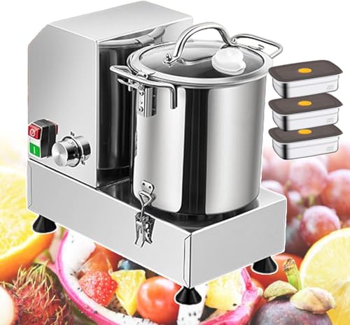 Picadora de verduras comercial, procesador eléctrico de alimentos de 1,2 kW, 1200 RPM, capacidad de 6 L, picadora de alimentos resistente para un corte eficiente de verduras