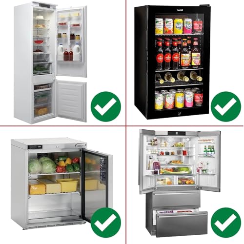 SPARES2GO Universelles Regal für Kühlschrank und Gefrierschrank, verstellbar, weiß, kunststoffbeschichtet, ausziehbare Arme (groß, 425 mm – 670 mm x 320 mm)