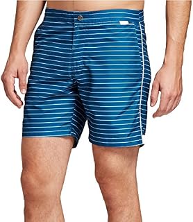 Ibiza Ocean Club Mens Swim Trunks (36, Horizontal Stripe Blue)