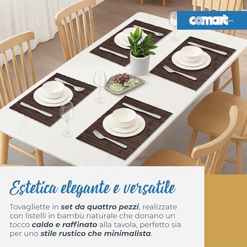 Sets de table en bambou Comart chocolat pour vos petits-déjeuners - 7