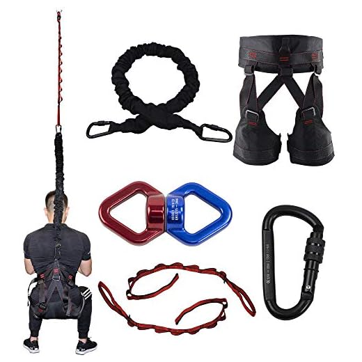 DASKING Upgraded Version Heavy Yoga Bungee Rope Resistance Belt Bungee Workout Gravity Training Tool Equipment for Home Gym Yoga (Weight Class -4)