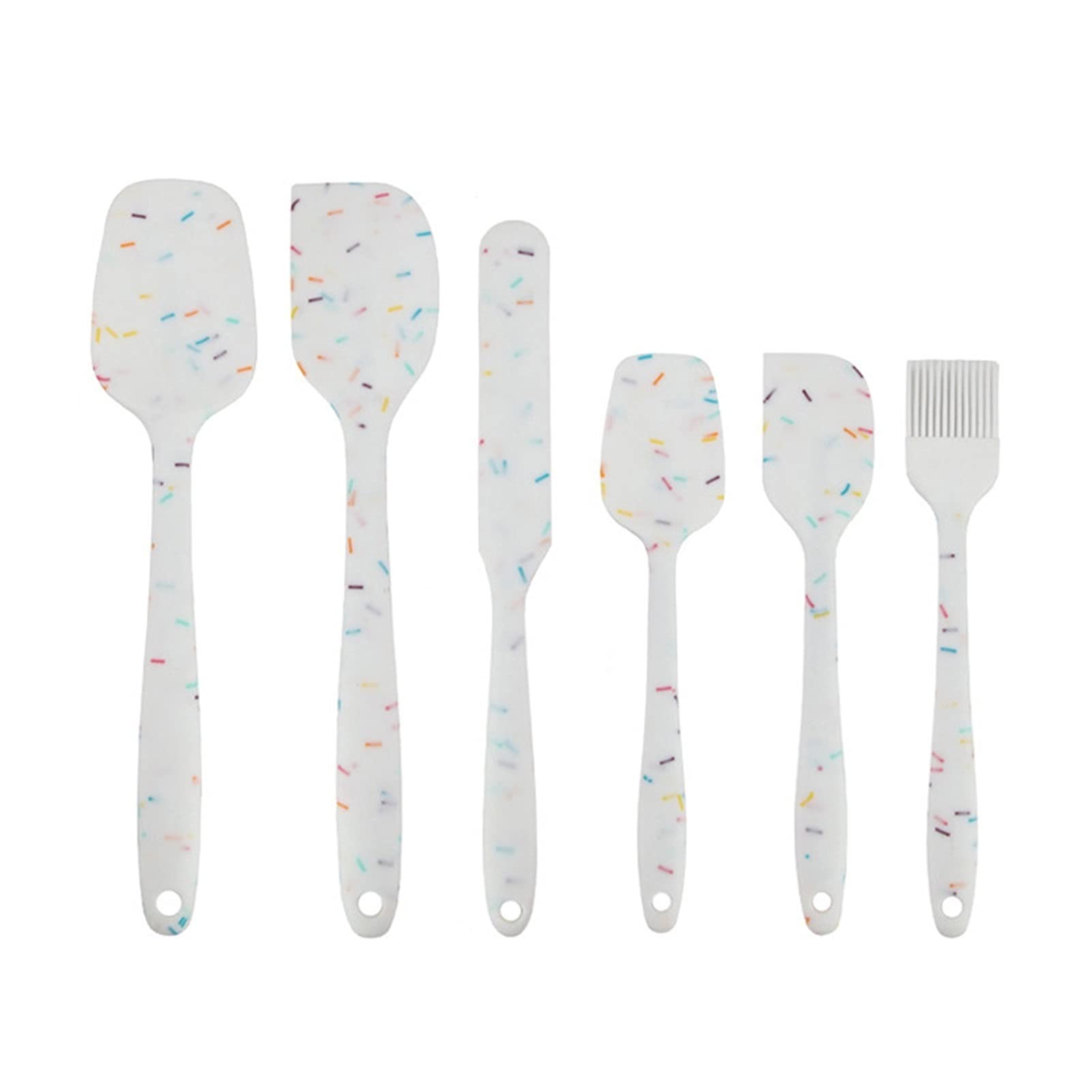 Teigschaber Silikon Backspatel Set Multicolor Butter Spatula Hitzebeständige Kochen Spatel Kuchen Dekorieren Vereisung Spatel (6 Peices) Spatel (Color : Black)