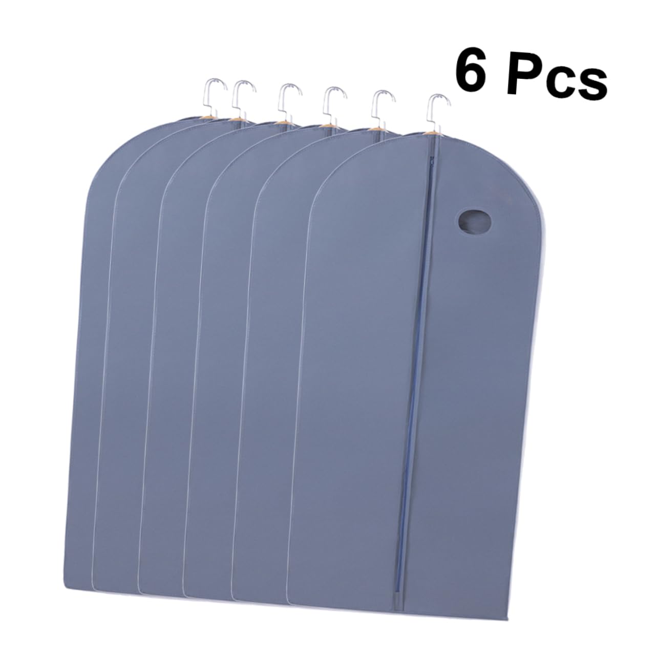 KOMBIUDA 6 Fundas Protectoras de Ropa Transpirables para Trajes y Abrigos, Almacenamiento Organizado y Protección Polvo, Color Gris