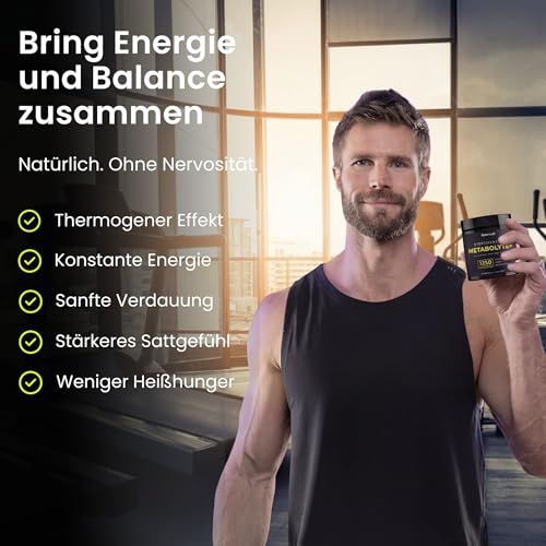 Metabolyte+ Fettverbrenner – Schnell Abnehmen mit 8X Thermo Synergie System | Hochdosierter Fatburner für Stoffwechsel & Energie | 120 Kapseln