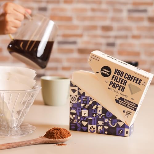 Image of Urban Platter V60 Coffee Filter Paper, White, Size 02, 100 Pieces (Naturally Bleached | Clean Neutral Flavour | Ideal for Pour Over Brewing | Biodegradable)