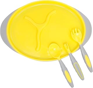 TOYANDONA 1 Conjunto De Placas Divididas Para Bebês Placas Para Bebês Seccionadas Placa De Silicone Dividida Para Crianças Placa De Alimentação Para Bebês Conjunto De Talheres Para