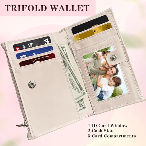 Small Womens Wallet RFID Blocking Credit Card Holder with ID Window Leather Slim Card Wallets4