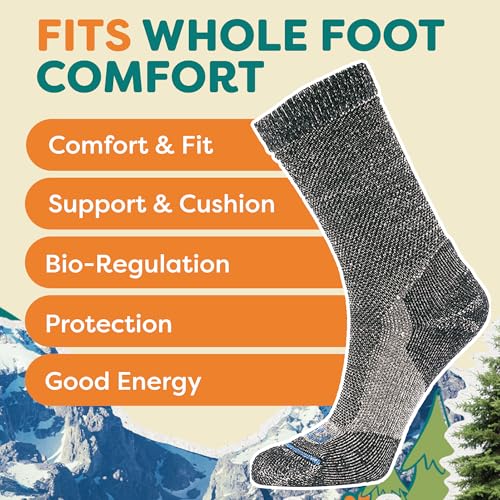 FITS Light Rugged Merino Wool Crew Socks For Men and Women, Breathable, Odor Resistant, Hiking Socks, Whole Foot Comfort4