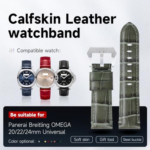 Bracelet de montre en cuir 24mm rouge : remplacez votre vieux bracelet Panerai
