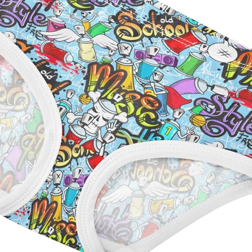 Little Girls' Soft Cotton Underwear Kids Breathable Comfort Graffiti Art Panties Briefs Toddler4