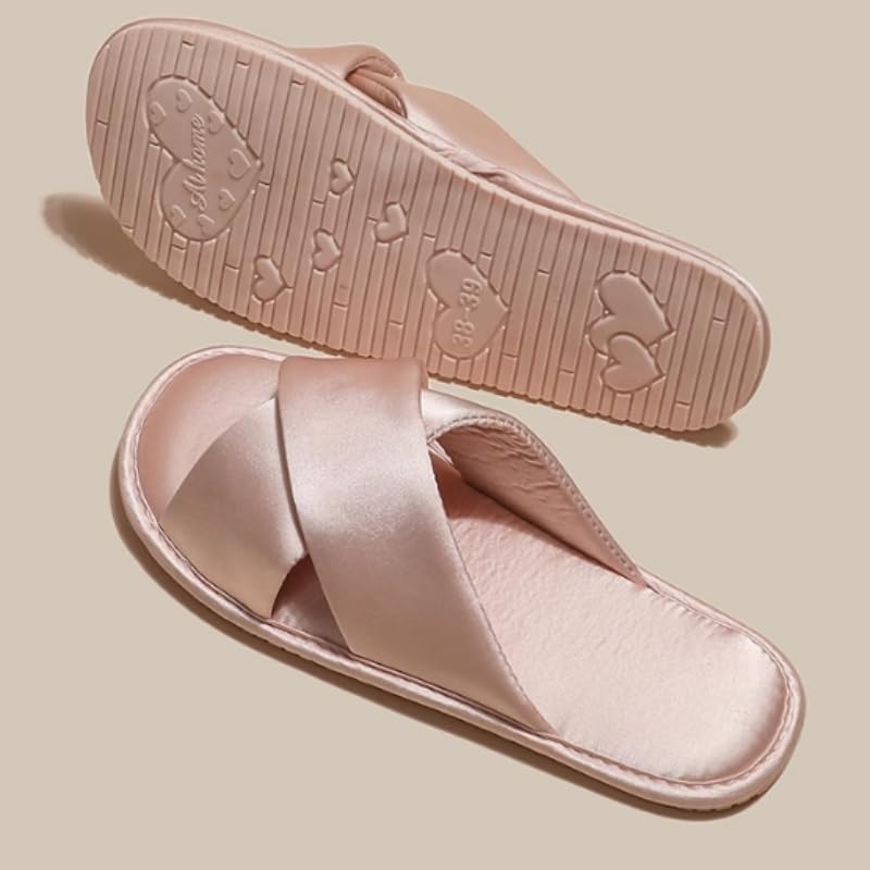Satin Bride Slippers Aesthetic Slippers for Women Cute Slipper Women Summer Guest Slipper4