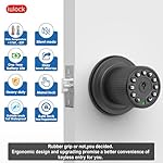 Keypad & Key Smart Door Lock, 50 User Codes, Waterproof, Auto Lock - Matte Black - Image 3