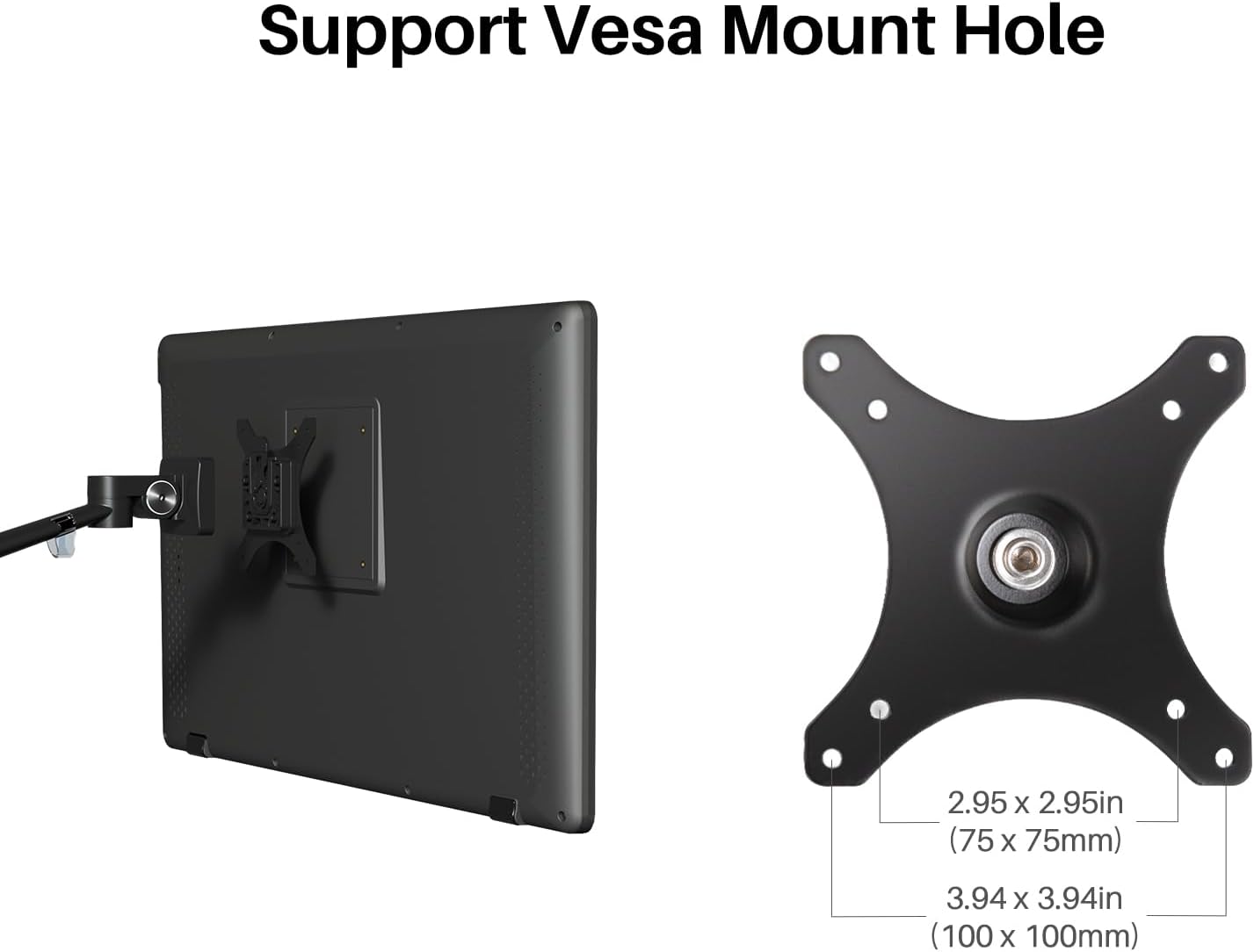 HUION Single Monitor Arm, VESA Desk Monitor Mount – for Monitors Up to 32 Inches and 17.6 lbs, Heavy Duty Fully Adjustable Stand, Computer Monitor Arms with Clamp/Grommet Mounting Base