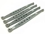 Treal Aluminum Lower Suspension Link Rod Linkage Arm for 1/10 Axial Wraith Gray -4pcs Set