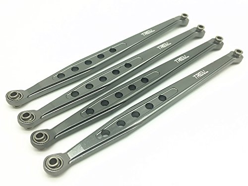 Treal Aluminum Lower Suspension Link Rod Linkage Arm for 1/10 Axial Wraith Gray -4pcs Set