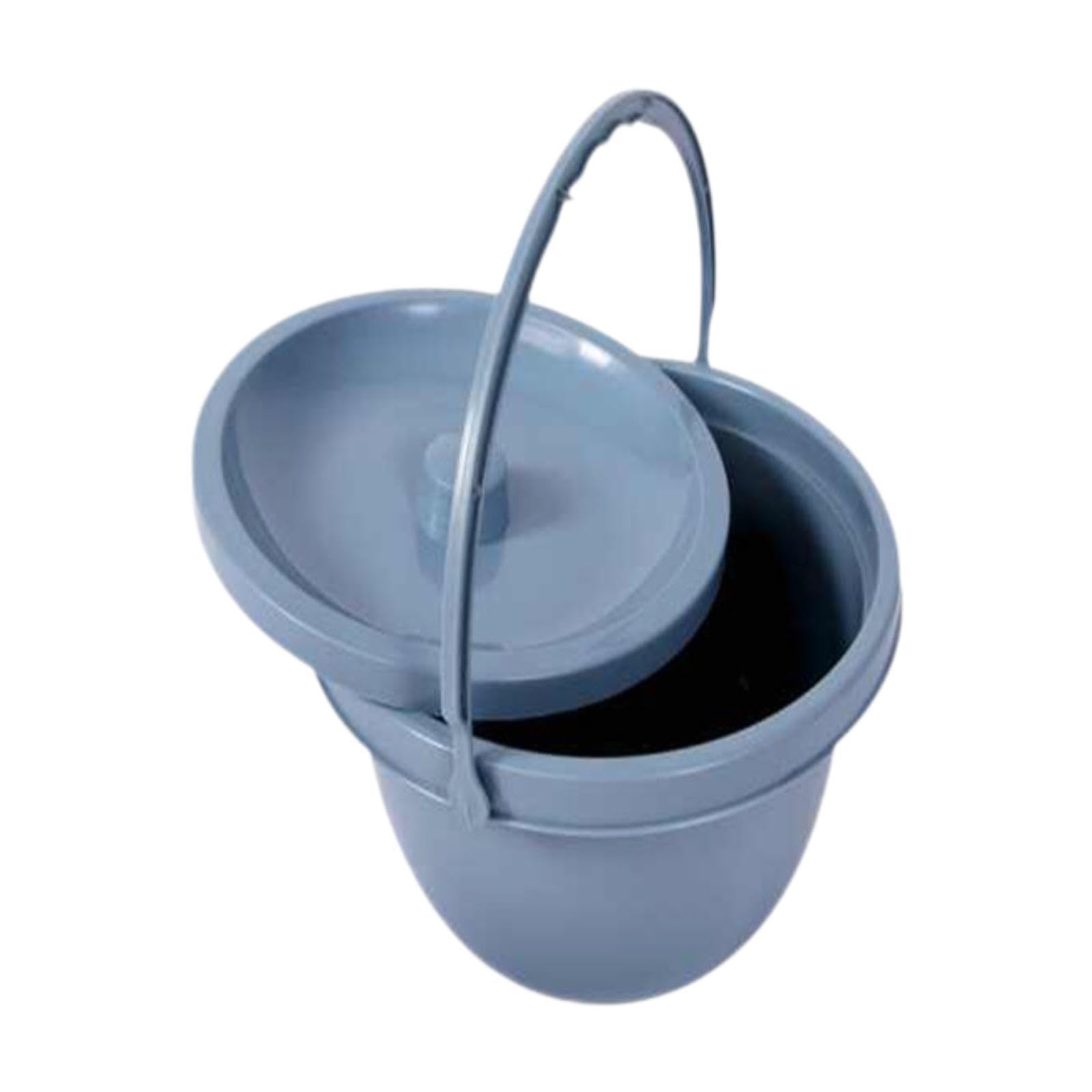 Chamber Pot with Sealing Lid, Portable Bedside Commode Bucket (28cm/11in Diameter) for Home, Travel, Elderly & Adults