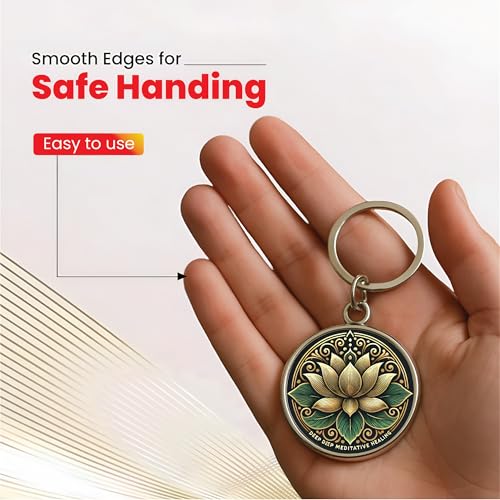 Image of MG | Protective Evil Eye /Spiritual Symbols /Om /Motivational Keychains | Double-Sided Metal Key Ring | Good Luck and devine Charm for Car, Bike, Home & Office