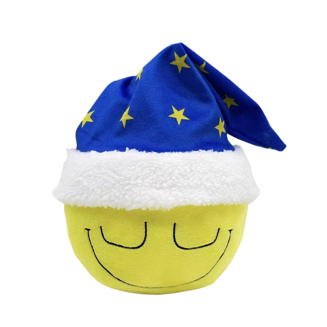 Dozing Dozer Plush Toy 15cm, Sleeping Emoji Plush Doll with Nightcap, Soft Stuffed Cushion Character, Cute Bedtime Plush, Gift for Kids & Gamers