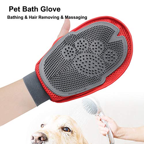 Anself Pet luva de banho cat hair removedor de pêlos luva de limpeza de cabelo escova de cabelo ferr