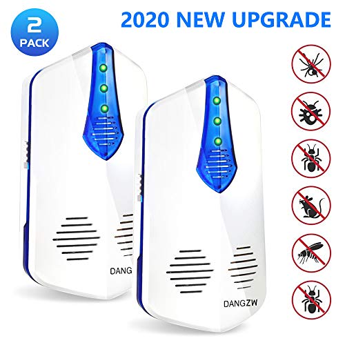 Preisvergleich Produktbild [2020 VERBESSERT] Ultraschall Schädlingsbekämpfer, Elektronische Ultrasonic Pest Repeller in Innenräumen für Mücken, Kakerlaken, Sprider, Mäuse, 100% Harmlos für Haustiere und Menschen (2 Pack)