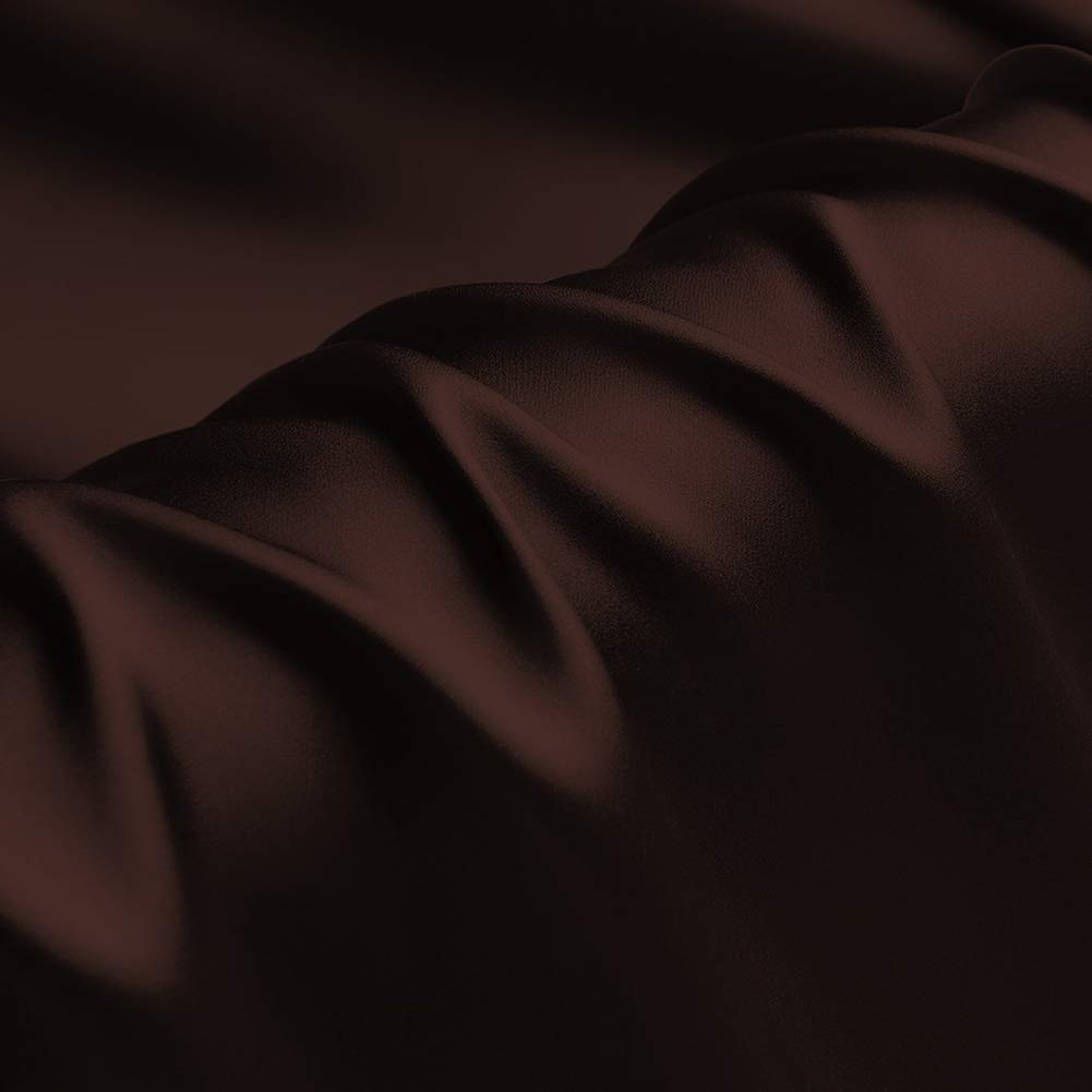 TPOHH Seal Brown 100% Pure Silk Fabric Solid Color Charmeuse Fabrics by The Pre-Cut 1 Yard for Sewing Clothing Width 44 inch