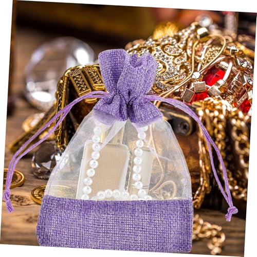 Bolsas de Saquitos Lavanda 10 piezas con cierre de cordón miniatura 4