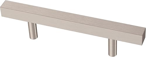 Franklin Brass Simple P46655K-SS-B - Tirador de gabinete de barra cuadrada, mango de cajón de 3 pulgadas (2.992 in), paquete de 10