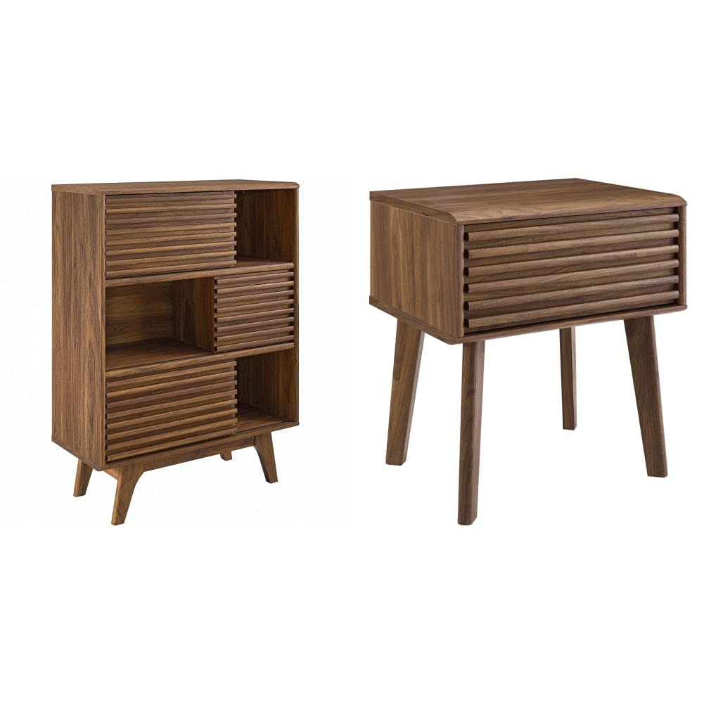 Modway Render Wand-Nachttisch Im Mid-Century Design – Mit Schublade & Offenem Regal