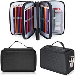 Estojo Box/Estojo Escolar/Estojo de Lápis/Estojo Com 4 Níveis E Zíper 72 Canetas Divisórias/ Grande Capacidade (Cor Masculino)