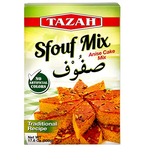 Tazah Lebanese Sfouf Mix Traditional Anise Cake Mix 17.6 Ounce 500 Gram