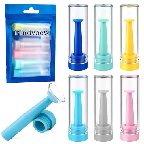 Bindvoew 6pcs Silicone Contact Lens Remover Tool Portabl 6 Colors Hard Contact Lens Applicator for RGP & Scleral Lenses with Sanitary Cases- Plunger Suction Cup (Multicolor)
