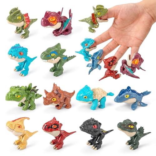 Spetsbst 12 Piezas Dinosaurio Juguetes para Masticar a Mano, Minifiguras de Dinosaurio para Morder, Ideal para Navidad, Cumpleaños y Fiestas