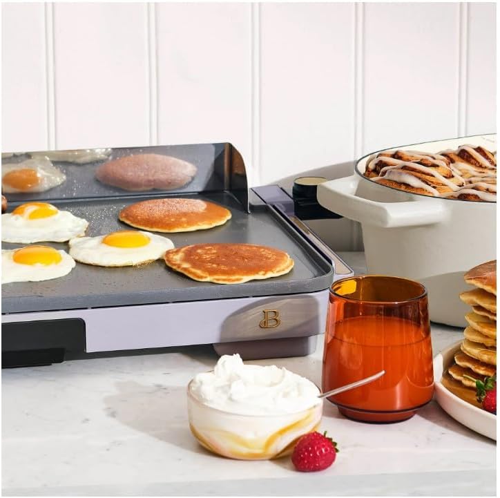 Beautiful XL 12"x22" Non-Stick Electric Griddle – Extra-Large Cooking Surface, Fast Heat-Up, Easy Clean, Adjustable Temperature (Lavender)