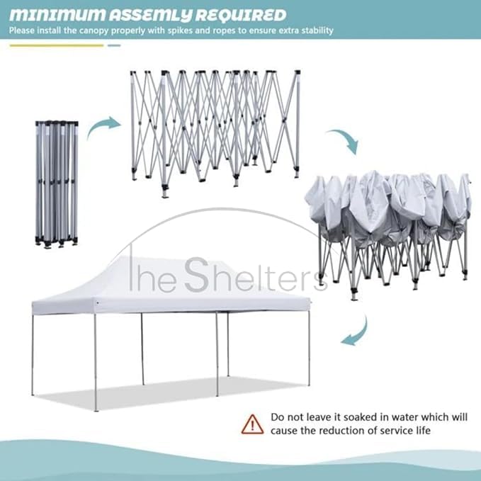 Image of THESHELTERS - 10x20 ft Outdoor Canopy Tent, Instant Foldable & Pop up Garden Gazebo Tent for Decoration, Party, Event, Wedding & Camping (White)