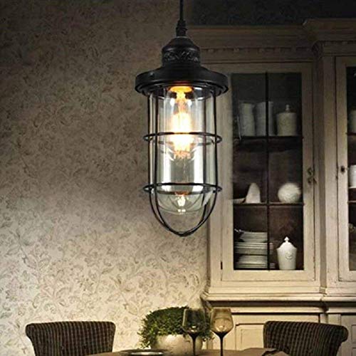Lustre industriel rétro en fer noir mat lustre décoratif créatif suspension salon 220V