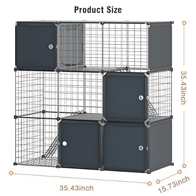 Cat Enclosure Cat Cage Indoor with Litter Box,3-Tier Large Playpen Catio Cat Cage Outdoor Cat Crate Detachable Metal Wire Kennel Medium Kitten Cage