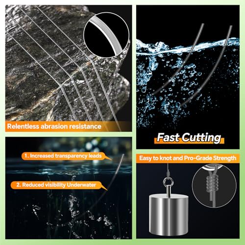Image of Monofilament Fishing Line with Knot Guide Card, Tangle-Free Snap Ring for No More Mess, Low Memory Smooth Casting Nylon Mono String, 15 /20 /30 /50 /80LB, 220-1050 Yards
