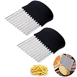 Diseño único: nuestro cuchillo para cortar patatas tiene un diseño ondulado en la superficie del cuchillo, que puede cortar los ingredientes en una forma de onda única, mejorando así la apariencia y el apetito de la comida.
