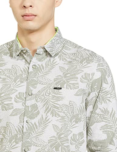 Image of The Indian Garage Co Men Slim Fit Tropical Full Sleeves Cutaway Collar Casual Shirt