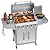 Bestfire 68,000 BTU 5 Burner Propane Gas Grill with Side Burner-Professional-Grade Stainless Steel Outdoor BBQ Grill-647 sq in Cooking Space&Porcelain Cast Iron Grrates-Patio Cart Design for Backyard