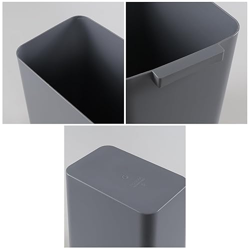 Miniatura 3 de Xyskin Cubo de basura de plástico gris, contenedor de basura, papelera de basura, 4.5 galones, paquete de 3