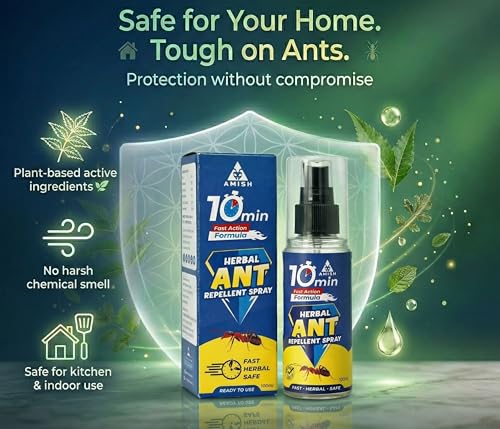 Image of Amish Herbal Ant Spray 100ml Pack Of 2 |10Minutes Result Guaranty|Removes Entire Ant colony|Powerful 100% Organic No Chemical Ant Repellent Spray for Home Kitchen Office Garden Long Lasting Protection Instant Action