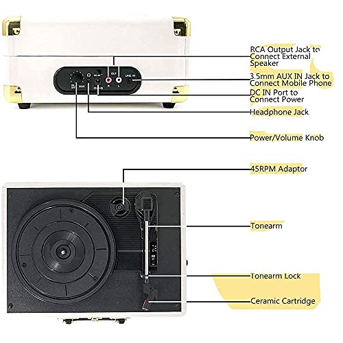 Tourne-Disque, Platine Vinyle on avec 2 Haut-parleurs intégrés, Lecteur LP Vinyle Portable à 3 Vitesses, RCA O (Tourne… - Les Beatles, Paul McCartney, John Lennon, RIngo Starr, George Harrison Tourne-Disque, Platine Vinyle on avec 2 Haut-parleurs intégrés, Lecteur LP Vinyle Portable à 3 Vitesses, RCA O (Tourne… – Image 6