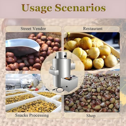 Upgrade Chestnut Peeler Machine, 220V/12V Efficient Commercial Shelling Device, Fast & Gentle Chestnut Peeling, Easy to Use, Perfect for Chestnuts (12V/No Battery)