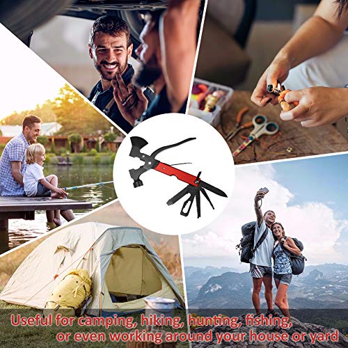 HIPPIH Pocket Knife Multi Tool with Durable Matched Sheath, Stainless Steel Survival Camping Tools with Plier, Screwdrivers, Bottle Opener, File, Wrench