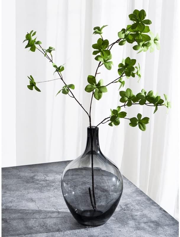 Miniatura 4 de Jarrón de cristal pequeño, jarrón de vidrio negro para decoración moderna de habitación, jarrón redondo de vidrio para decoración de mesa de