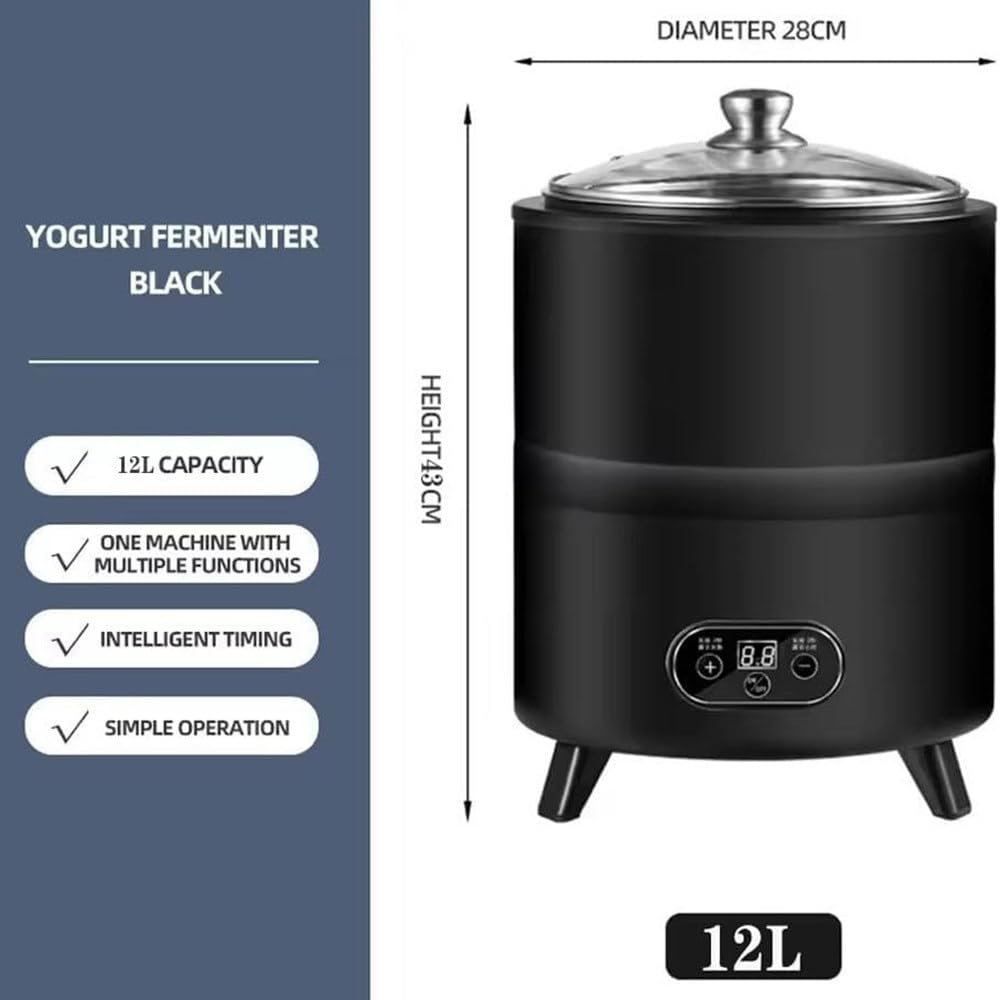 Maszyna Do Fermentacji Jogurtu 8l/12l,Fermentacja W Stałej Temperaturze 360°, Maszyna Do Fermentacji Czarnego Czosnku, Domowa Maszyna Do Produkcji Wina Z RyżU.Słodkiego Beige-12L