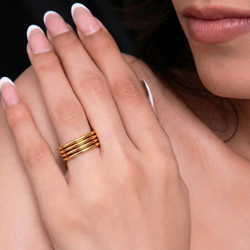 Image of Kisna Diamond & Gold Jewellery 18KT (750) Yellow Gold For Women|Real Gold Band|Gold Band Women|Stylish & Simple Daily Wear Gold Band|Gift for Her, Birthday, Anniversary|Axora Gold Band S17