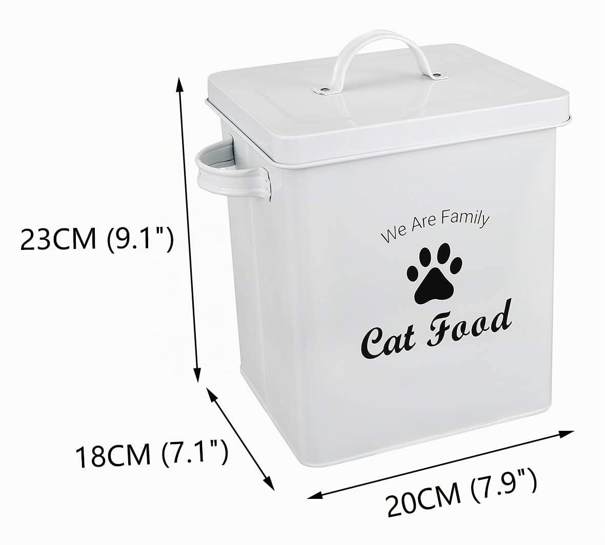 Pethiy Boîtes pour nourriture et friandises animaux-Conteneur Croquette Chat -2.3kg nourriture Boîtes de rangement，Conteneur avec poignée de Transport,Acier carbone revêtu